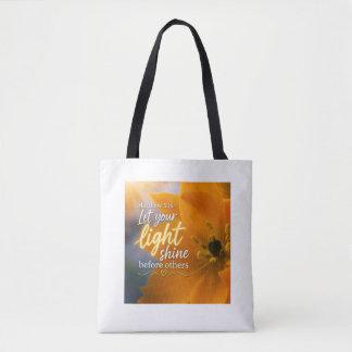 🌞Let your light shine! Inspiring Scripture 🛍️ Tote Bag