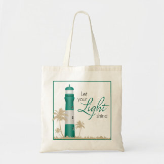 "Let your light shine!" Lighthouse Tote Green