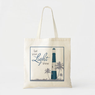 "Let your light shine!" Lighthouse Tote Navy Bag