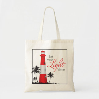 "Let your light shine!" Lighthouse Tote Red Bag