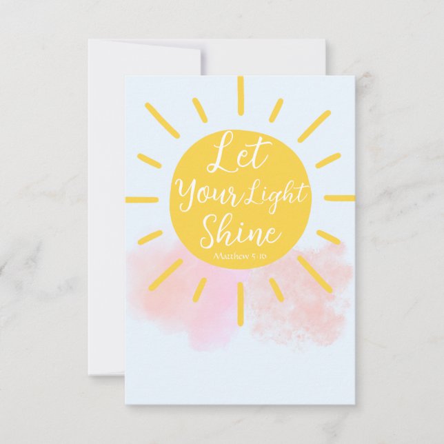 Let Your Light Shine - Matthew 5:16 Bible Verse  Thank You Card (Front)