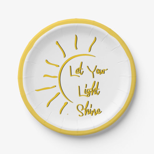 Let your light shine paper plate (Front)