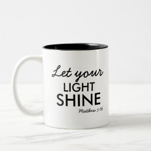 Let Your Light Shine Personalised Bible Christian Two-Tone Coffee Mug