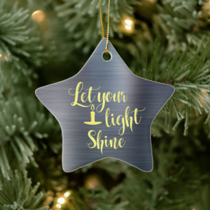 Let Your Light Shine Quote Ceramic Tree Decoration