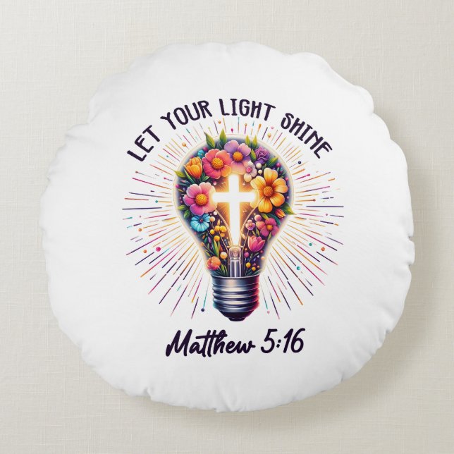 Let Your Light Shine Round Cushion (Front)
