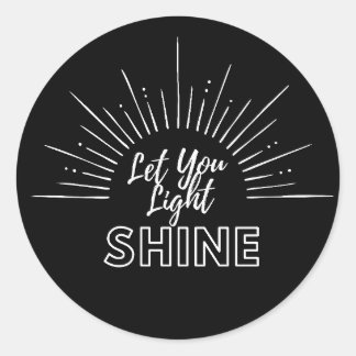 Let Your Light Shine Sun Rays Classic Round Sticker
