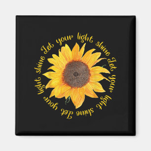 Let Your Light Shine Sunflower Bible Motivation Ch Magnet