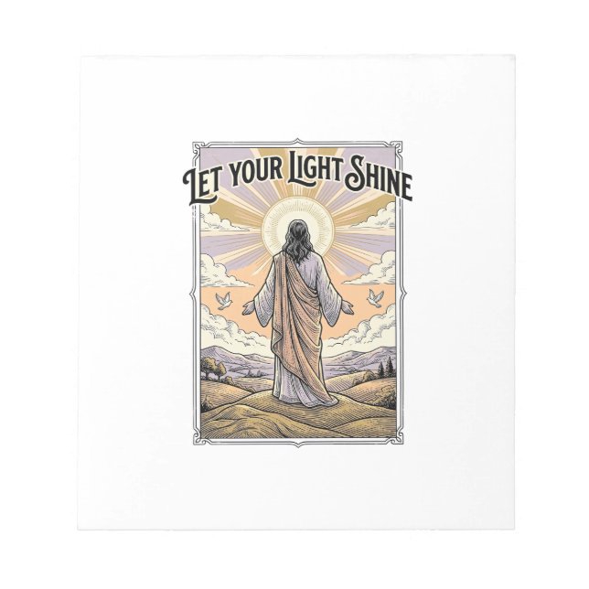 Let Your Light Shine Vintage Faith Notepad (Front)