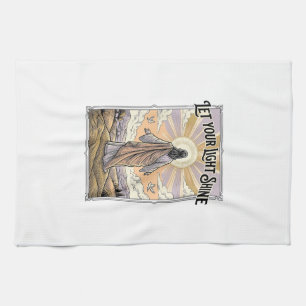 Let Your Light Shine Vintage Faith Tea Towel