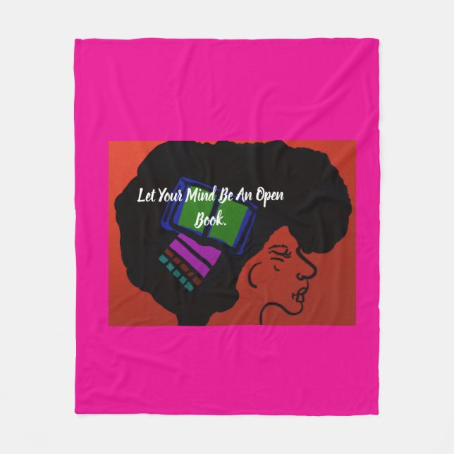 Let Your Mind Be An Open Book Fleece Blanket (Front)
