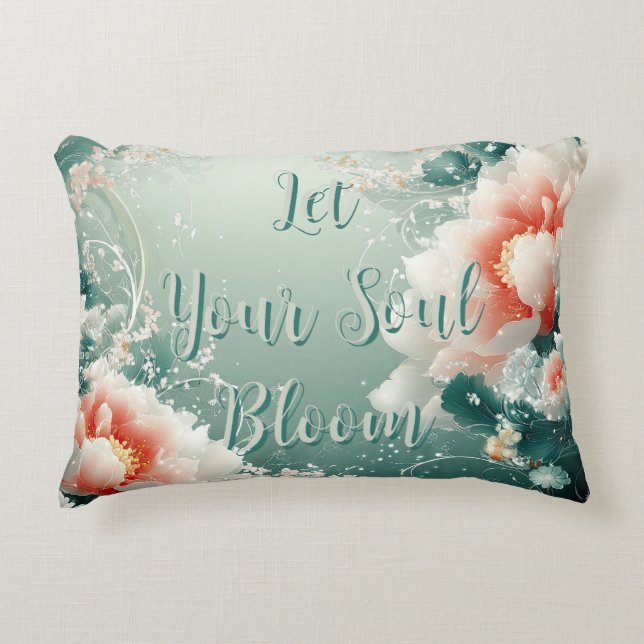 Let Your Soul Bloom Floral Decorative Cushion (Front)