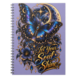 Let Your Soul Shine – Celestial Butterfly Spiral Notebook