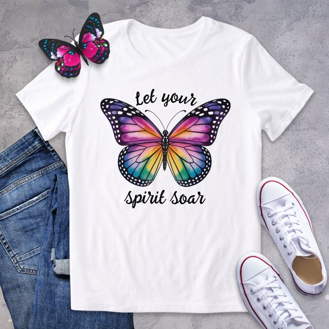 Let Your Spirit Soar Rainbow Butterfly Shirt (Creator Uploaded)