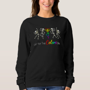 Let Your True Colours Shine Skeleton Lgbt Graphic Sweatshirt