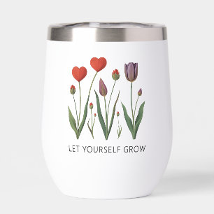 Let Yourself Grow Floral Heart Tulips Art
