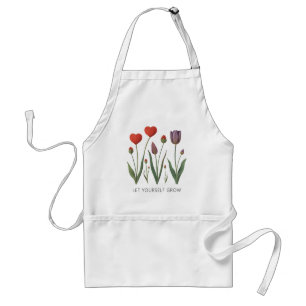 Let Yourself Grow Floral Heart Tulips Art Standard Apron