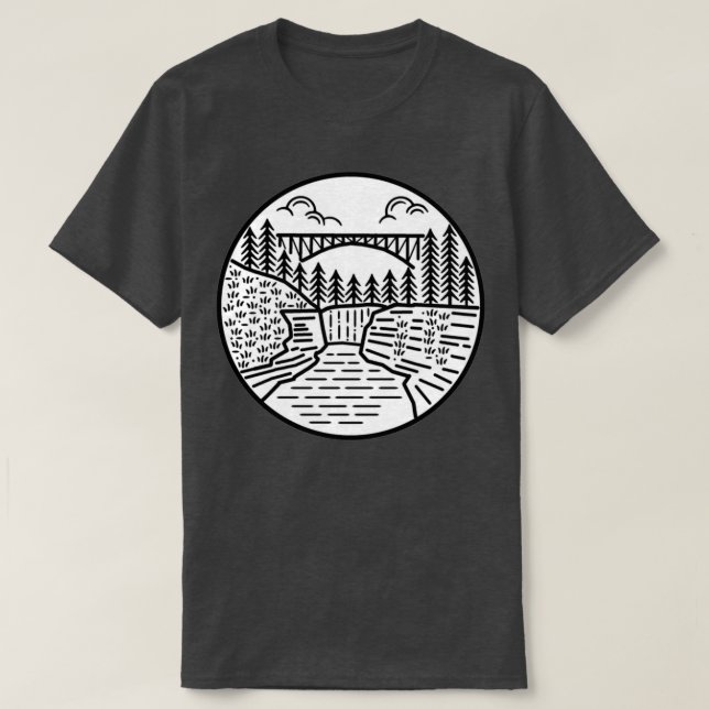 Letchworth State Park Upper Falls and Bridge T-Shirt (Design Front)