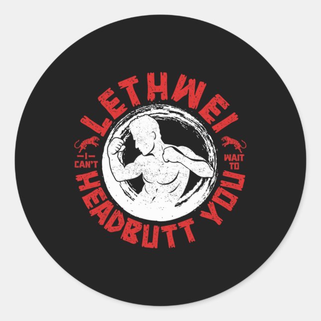 Lethwei Instructor Headbutt Burmese Boxing Myanmar Classic Round Sticker (Front)