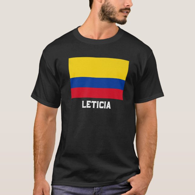Leticia Colombia Flag Emblem Escudo Bandera Crest T-Shirt (Front)