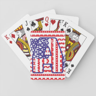 LETRA INICIAL A LAS ESTRELLAS de USA/EEUU Playing Cards
