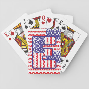 LETRA INICIAL E LAS ESTRELLAS de USA/EEUU Playing Cards
