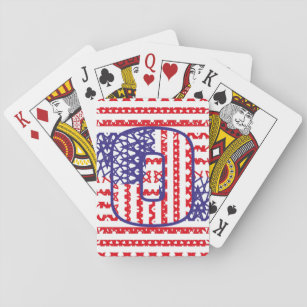LETRA INICIAL O LAS ESTRELLAS de USA/EEUU Playing Cards