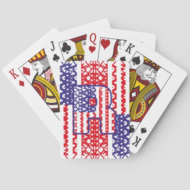 LETRA INICIAL R LAS ESTRELLAS de USA/EEUU Playing Cards (Back)