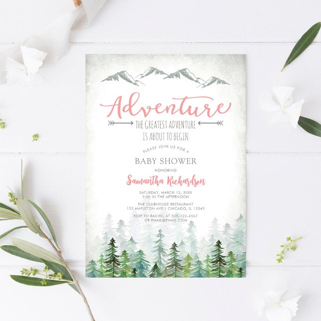 Let's Adventure Begin Forest Baby Shower Invitation (Creator Uploaded)