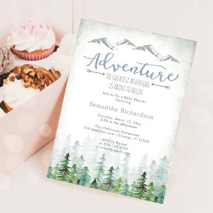 Let's Adventure Begin Forest Baby Shower Invitation