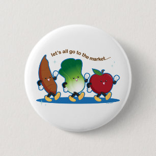 Let's All Go to the Market 6 Cm Round Badge