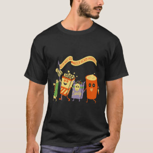 Let's All Go Watch Scary Movies Funny Popcoin Hall T-Shirt