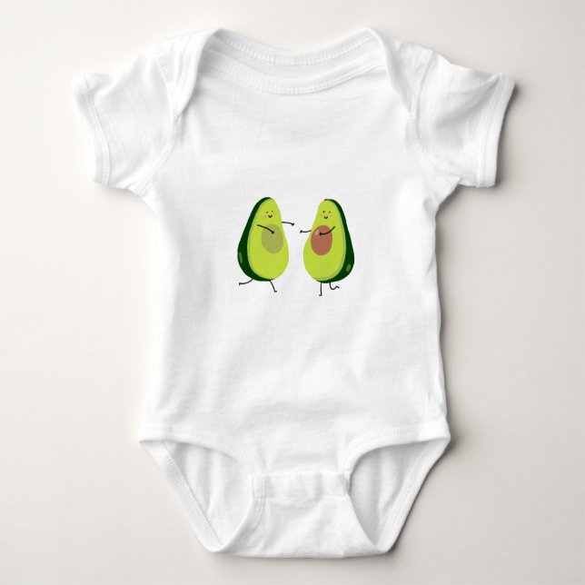 LET'S AVOCUDDLE, AVOCADO DESIGN BABY BODYSUIT (Front)