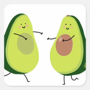 LET'S AVOCUDDLE, AVOCADO DESIGN SQUARE STICKER