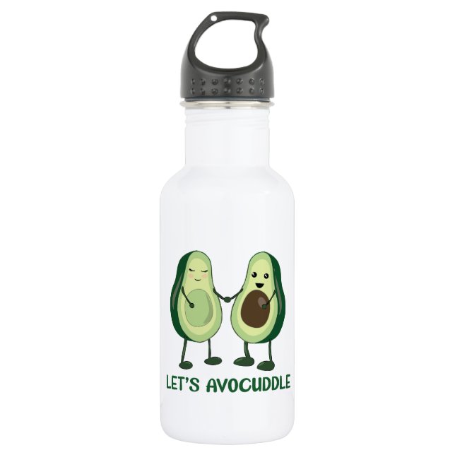 Let's Avocuddle - Funny Avocado Pun 532 Ml Water Bottle (Front)