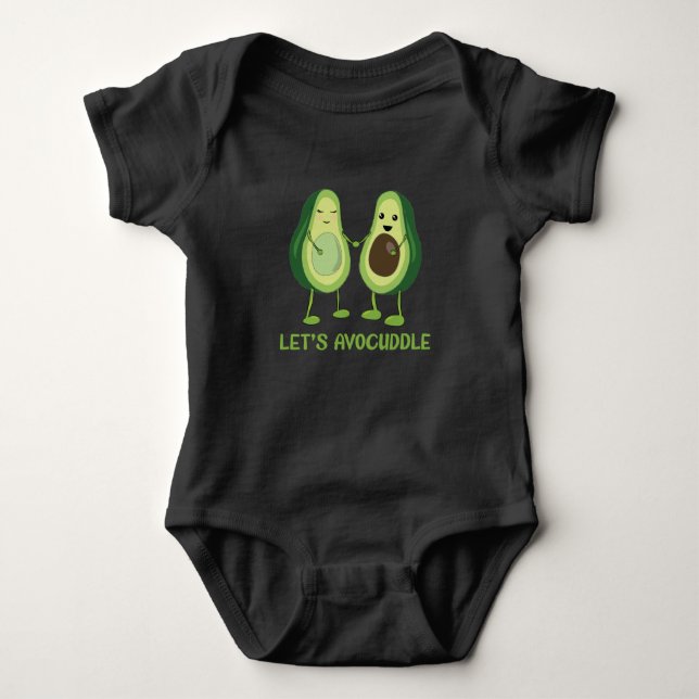 Let's Avocuddle - Funny Avocado Pun Baby Bodysuit (Front)
