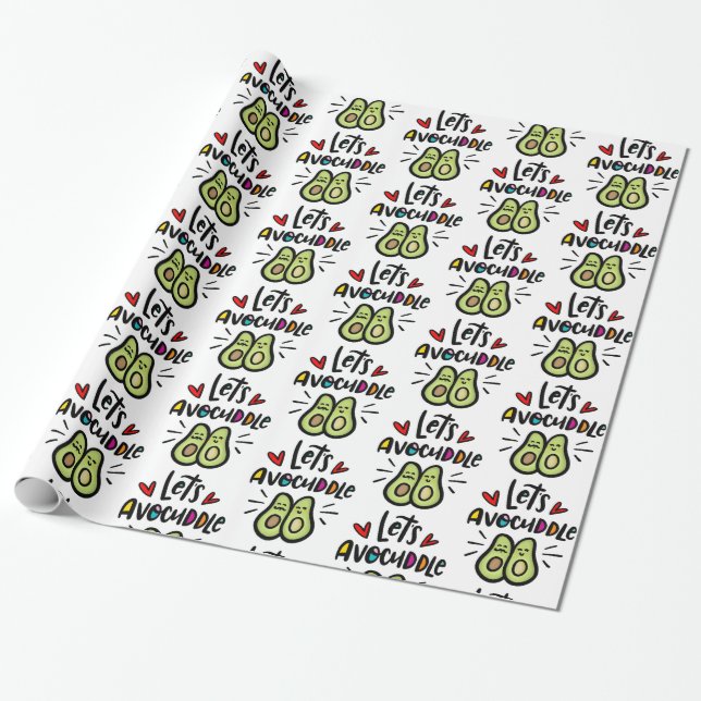 Let's Avocuddle Wrapping Paper (Unrolled)