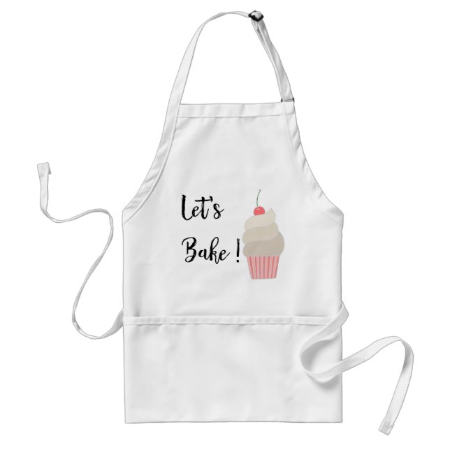 Lets Bake Cherry Cupcake Design Standard Apron (Front)