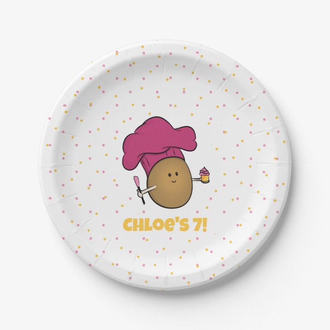 Let's Bake! Kid's Baking Party Paper Plate (Front)