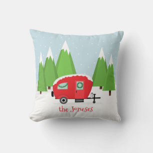 Let's be Adventurous Retro Camper Christmas Cushion