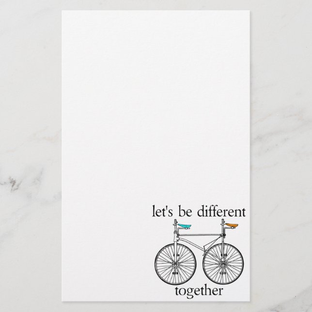 Let's Be Different Together Stationery (Front)