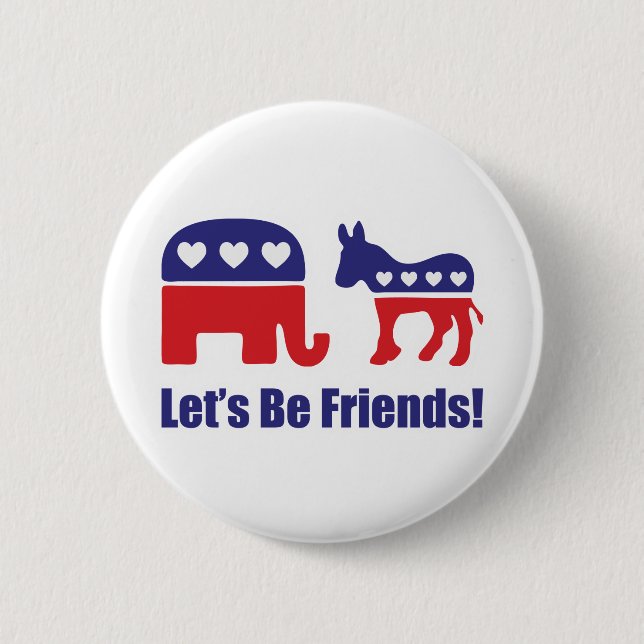 Let's Be Friends! 6 Cm Round Badge (Front)