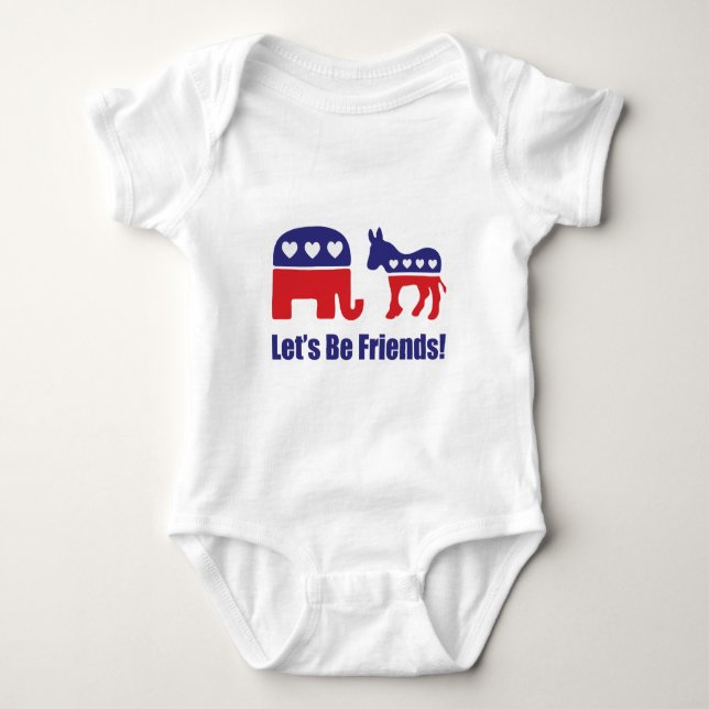 Let's Be Friends! Baby Bodysuit (Front)