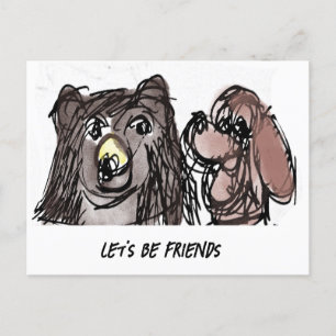 Let's Be Friends Postcard