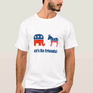 Let's Be Friends t shirt Democratic & Republican U