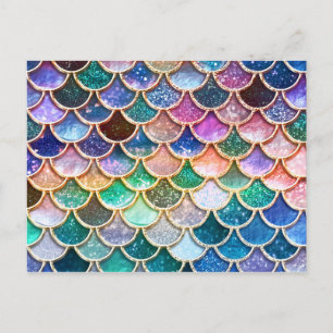Let's be mermaids- Mermaid Glitter- Mermaid Scales Postcard