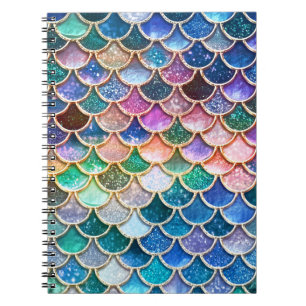 Let's be mermaids- Mermaid Glitter- Mermaid Scales Spiral Notebook