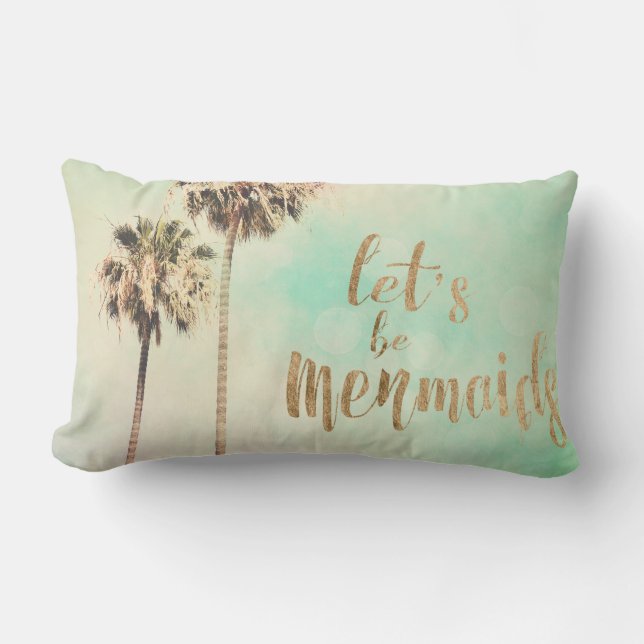 Let's Be Mermaids with Pineapple Lumbar Cushion (Front)