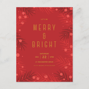 Let's Be Merry & Bright   Christmas Party Invite