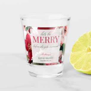 Let's Be Merry Christmas Bridal Shower Shot Glass