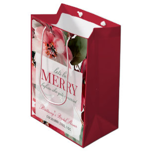 Let's Be Merry Christmas Wedding Shower Medium Gift Bag